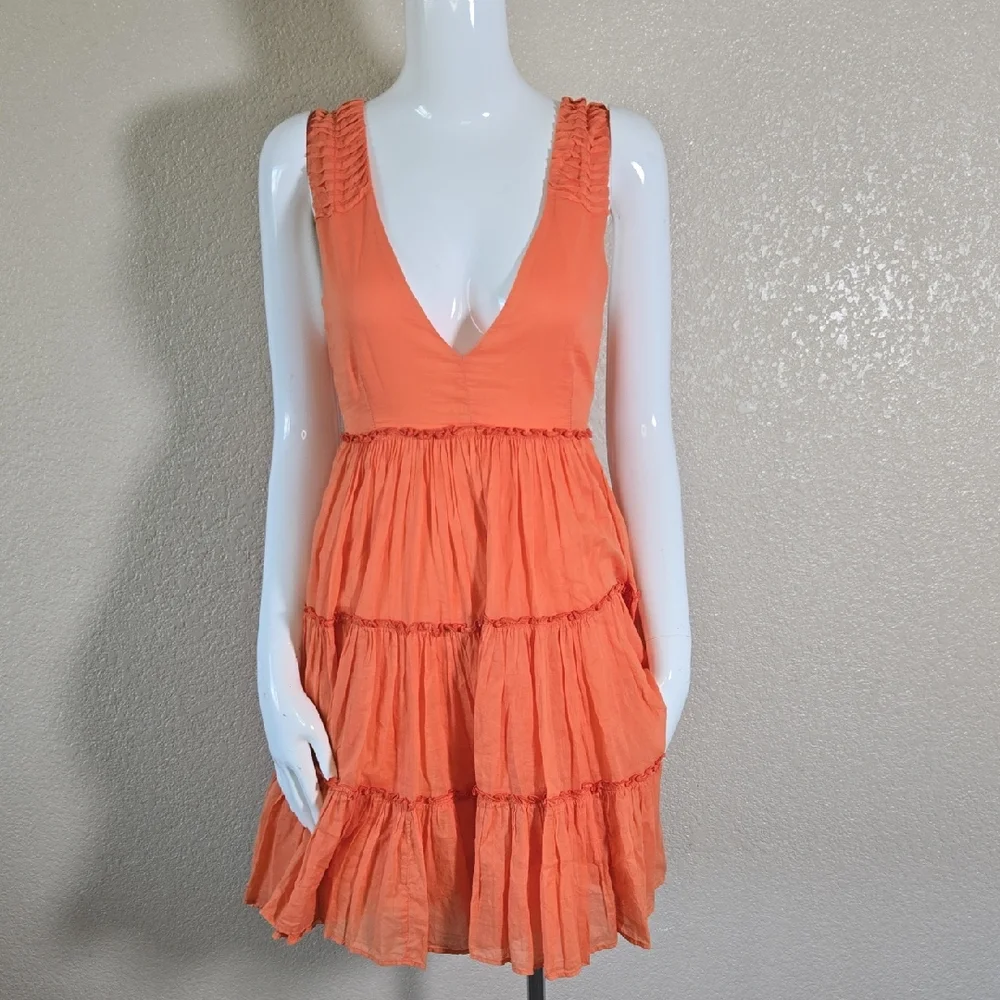 Devotion TWINS Mini Dress in Vibrant Orange - Picture 2 of 4